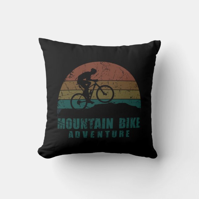 Cojín Decorativo Aventura en bicicleta de montaña Mtb (Anverso)