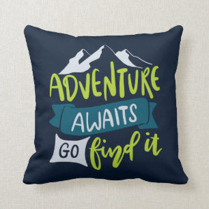 Cojín Decorativo Aventura Espera Viaje Camping Exterior Senderismo