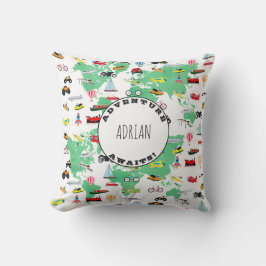 Cojín Decorativo Aventura personalizada espera a los vehículos del 