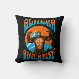 Cojín Decorativo Aventura Retro Sasquatch Montaña Alaska