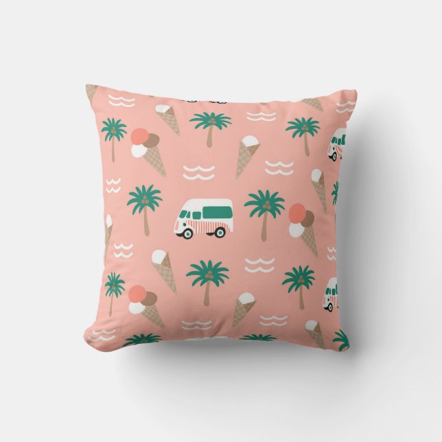 Cojín Decorativo Aventura Tropical Con Helados (Anverso)