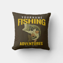 Cojín Decorativo Aventuras de pesca personalizadas: pescador de baj