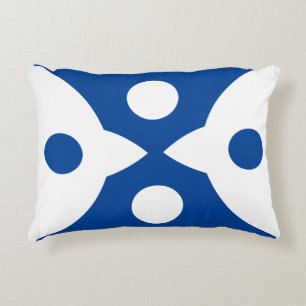 Cojín Decorativo Aves abstractas diseño audaz y simple azul profund