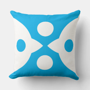 Cojín Decorativo Aves abstractas diseño simple y atrevido azul ciel