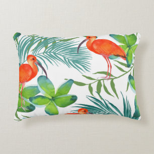 Cojín Decorativo Aves acuarelas: patrón vintage sin costuras.
