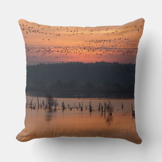 Cojín Decorativo Aves al amanecer (Anverso)