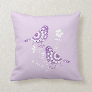 Cojín Decorativo Aves con motivos morados inspiradas en la cosecha