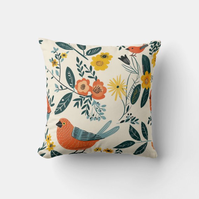 Cojín Decorativo Aves cortas (Anverso)