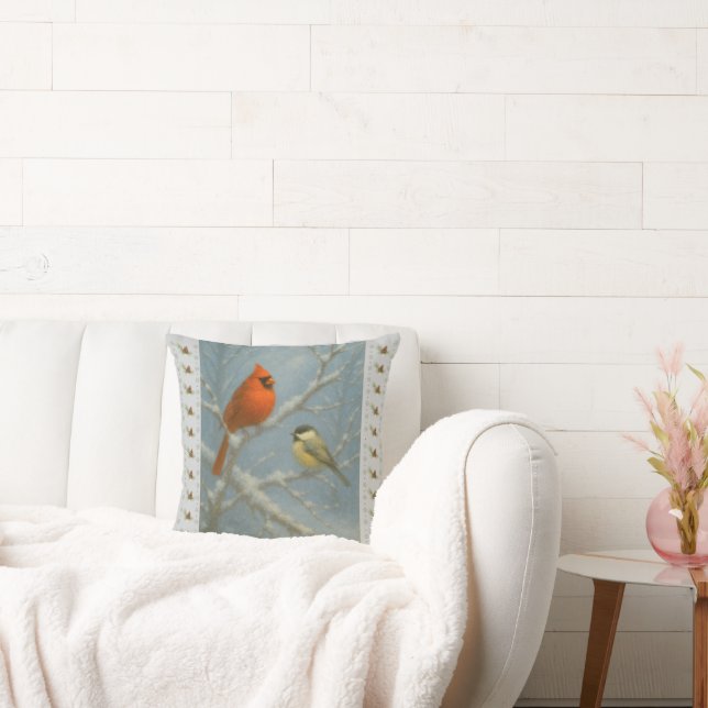 Cojín Decorativo Aves de Invierno – Vida en la Quietud (Sofá)