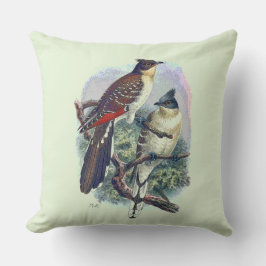 Cojín Decorativo Aves de la Naturaleza Silvestre Vintage Reversible