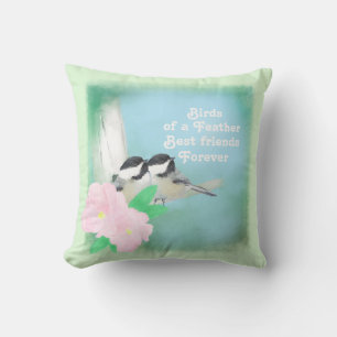 Cojín Decorativo Aves de una pluma mejor amiga para siempre píldora