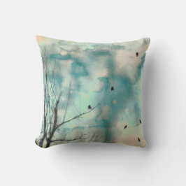 Cojín Decorativo Aves En Árboles