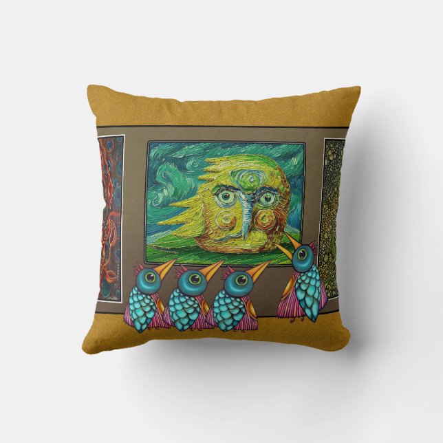 Cojín Decorativo Aves en la galería (Reverso)