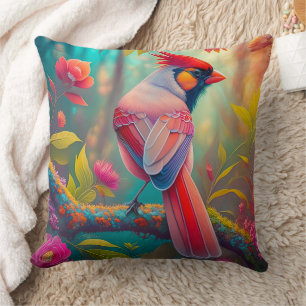 Cojín Decorativo Aves fantasmas Cardenal masculino