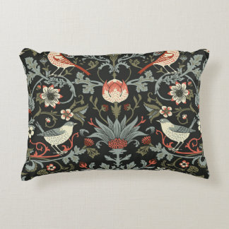 Cojín Decorativo Aves florales negras encantadas