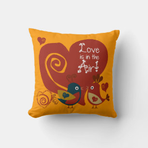 Cojín Decorativo Aves Folkart El amor está en el aire de la almohad