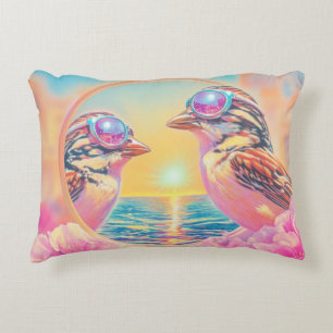 Cojín Decorativo Aves Guay con gafas de sol al atardecer