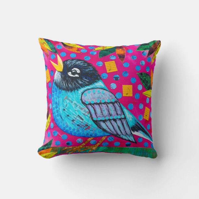 Cojín Decorativo Aves musicales (Anverso)