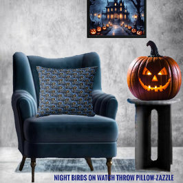 Cojín Decorativo Aves nocturnas vigiladas