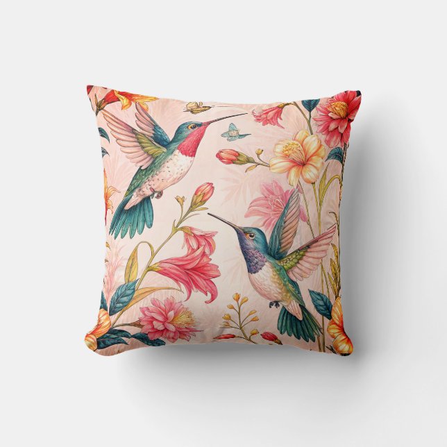 Cojín Decorativo Aves tartamudeadas en la naturaleza (Anverso)