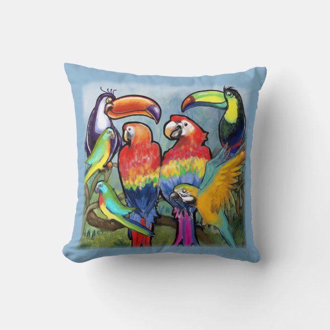 Cojín Decorativo Aves tropicales (Anverso)