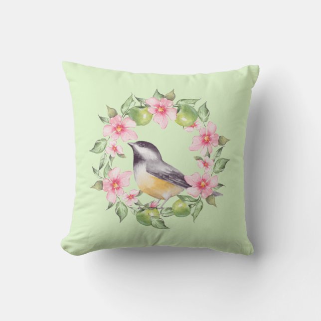 Cojín Decorativo Aves y flores 2 (Anverso)