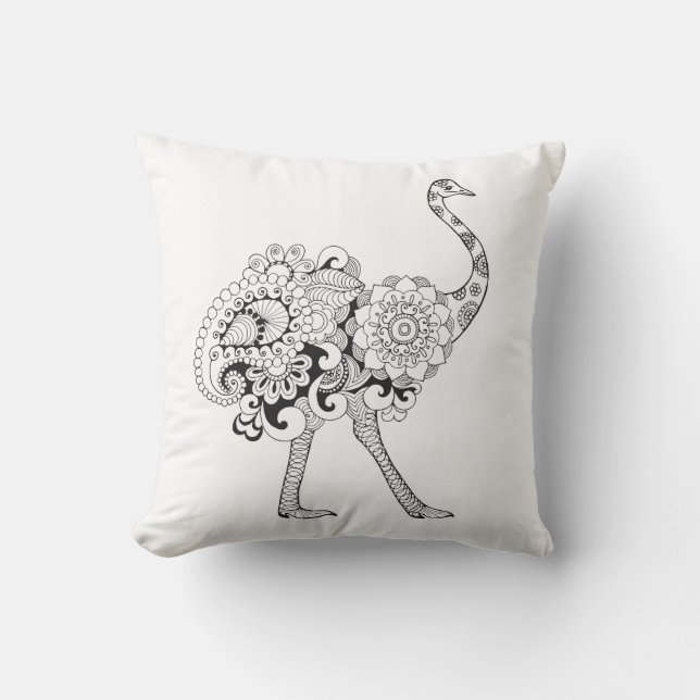 Cojín Decorativo Avestruz inspirada (Anverso)