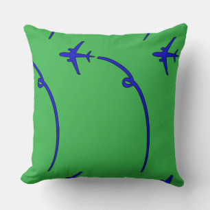 Cojín Decorativo Avión con pista de aire verde