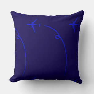 Cojín Decorativo Avión Con Sendero Aéreo Dk Blue