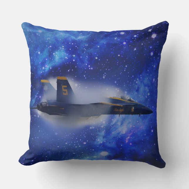 Cojín Decorativo Avión de barrera de sonido supersónico (Anverso)