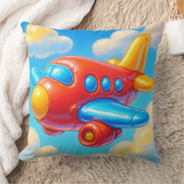 Cojín Decorativo Avión de dibujos animados lindo