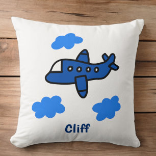 Cojín Decorativo Avión en Nubes Personalizado / Aviación para Niños