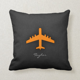 Cojín Decorativo Avión naranja