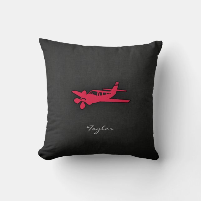 Cojín Decorativo Avión Rojo Crimson (Anverso)