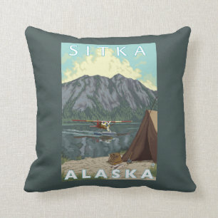 Cojín Decorativo Avión y pesca - Sitka, Alaska de Bush