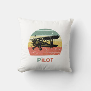 Cojín Decorativo Avión y puesta de sol Guay, estilo retro vintage S