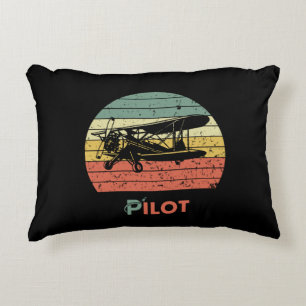 Cojín Decorativo Avión y puesta de sol Guay, estilo retro vintage S
