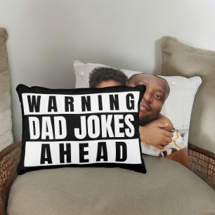 Cojín Decorativo Aviso a los Chistes de papá