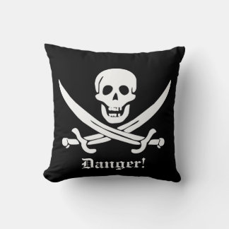 Cojín Decorativo Aviso de alabanza de bandera pirata Calico Jack y 