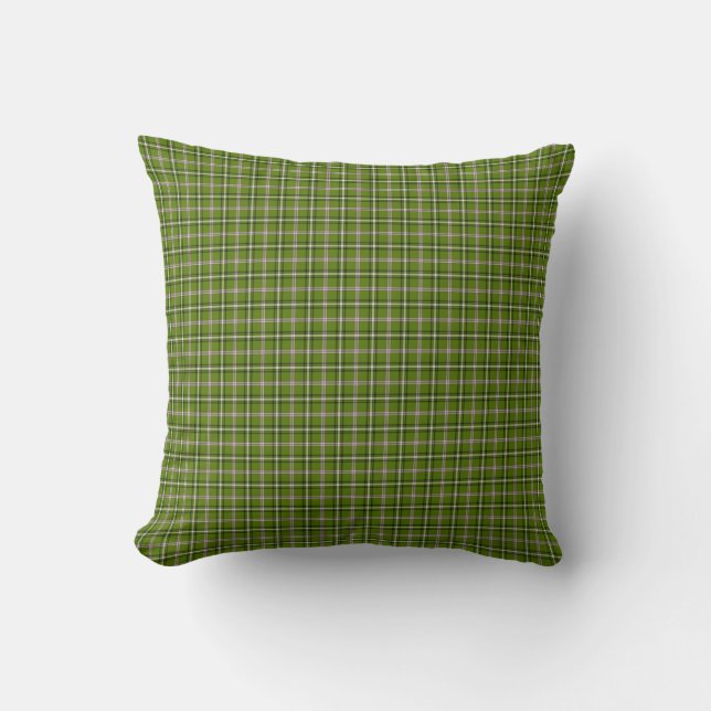 Cojín Decorativo Avocado Green Plaid Windowpane Pattern Retro (Anverso)