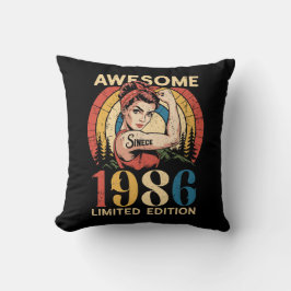 Cojín Decorativo Awesome Since 1986 Retro 40th Women's Birthday 