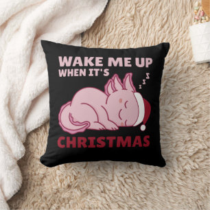 Cojín Decorativo Axolotl despiértame cuando sus Navidades tiren a P