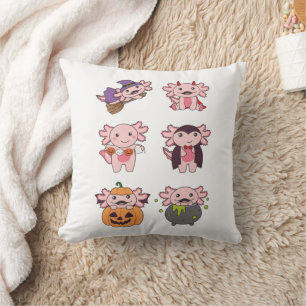 Cojín Decorativo Axolotl Halloween Disfraces de calabaza del diablo
