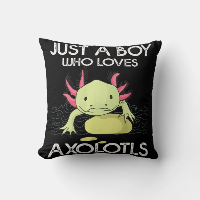 Cojín Decorativo Axolotl Regalo Anime Japonés Solo Un Niño Que Ama  (Anverso)
