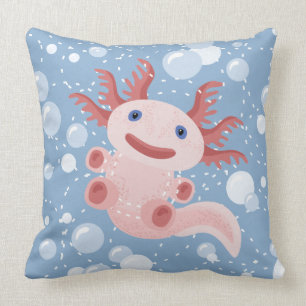 Cojín Decorativo Axolotl y el diseño intrépido del vector de las