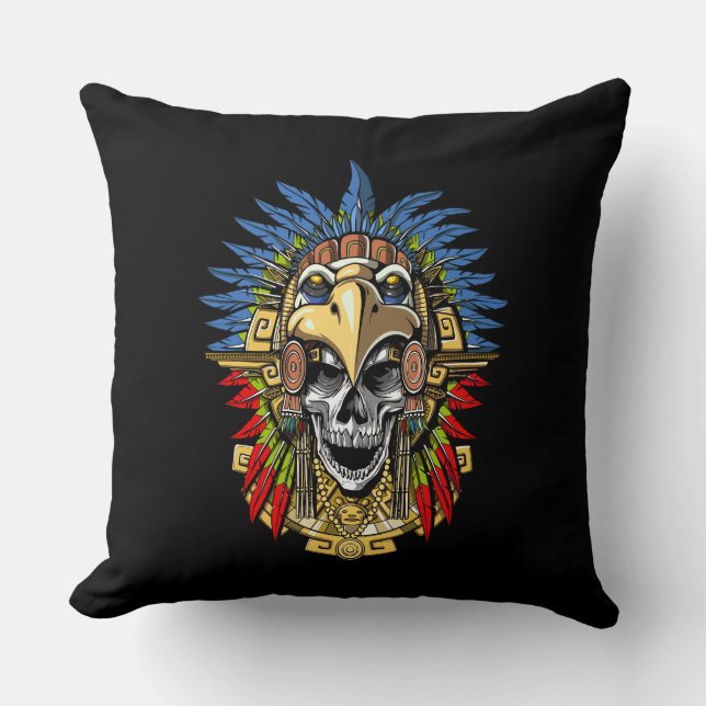 Cojín Decorativo Aztec Skull Warrior (Anverso)