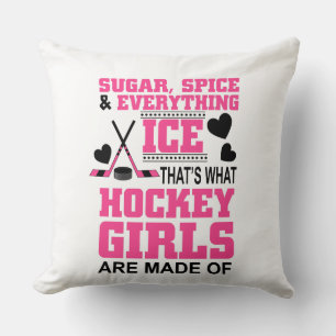 Cojín Decorativo azúcar especias y todo hielo chicas hockey