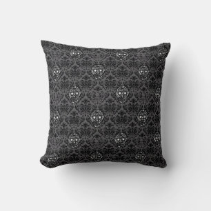Cojín Decorativo Azúcar hipster SKULL BAROQUE patrón negro