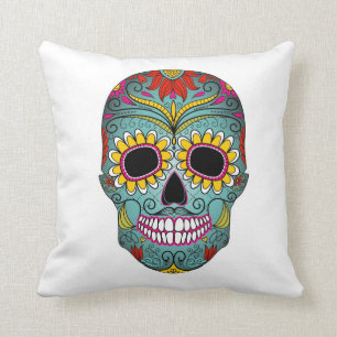 Cojín Decorativo Azucare el día del cráneo de los muertos con los
