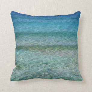 Cojín decorativo azul 16" del extracto del océan